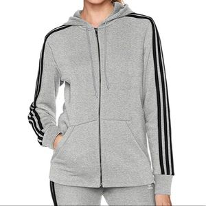 NWOT Adidas 3 full stripe hoodie